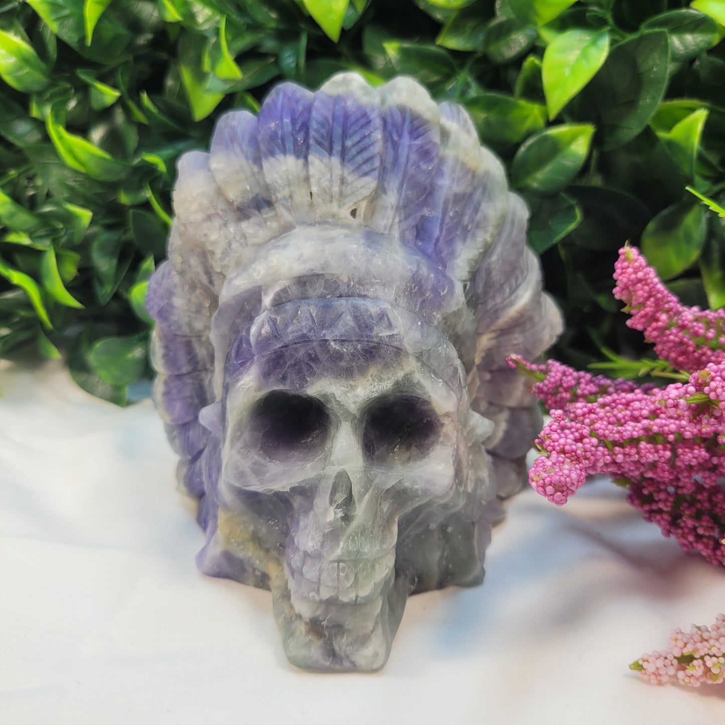 Fluorite Native American Skull