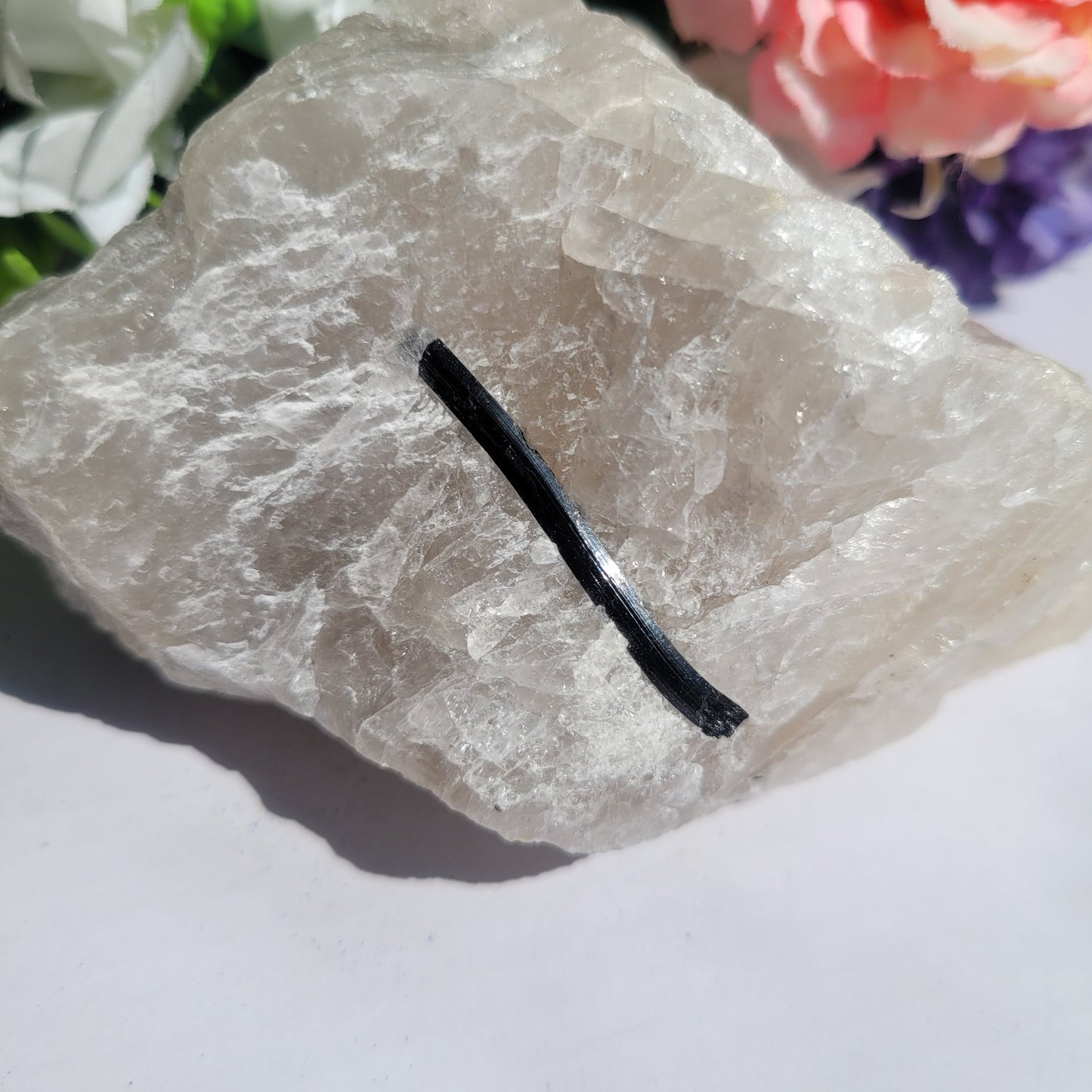 Black Tourmaline in Quartz Raw