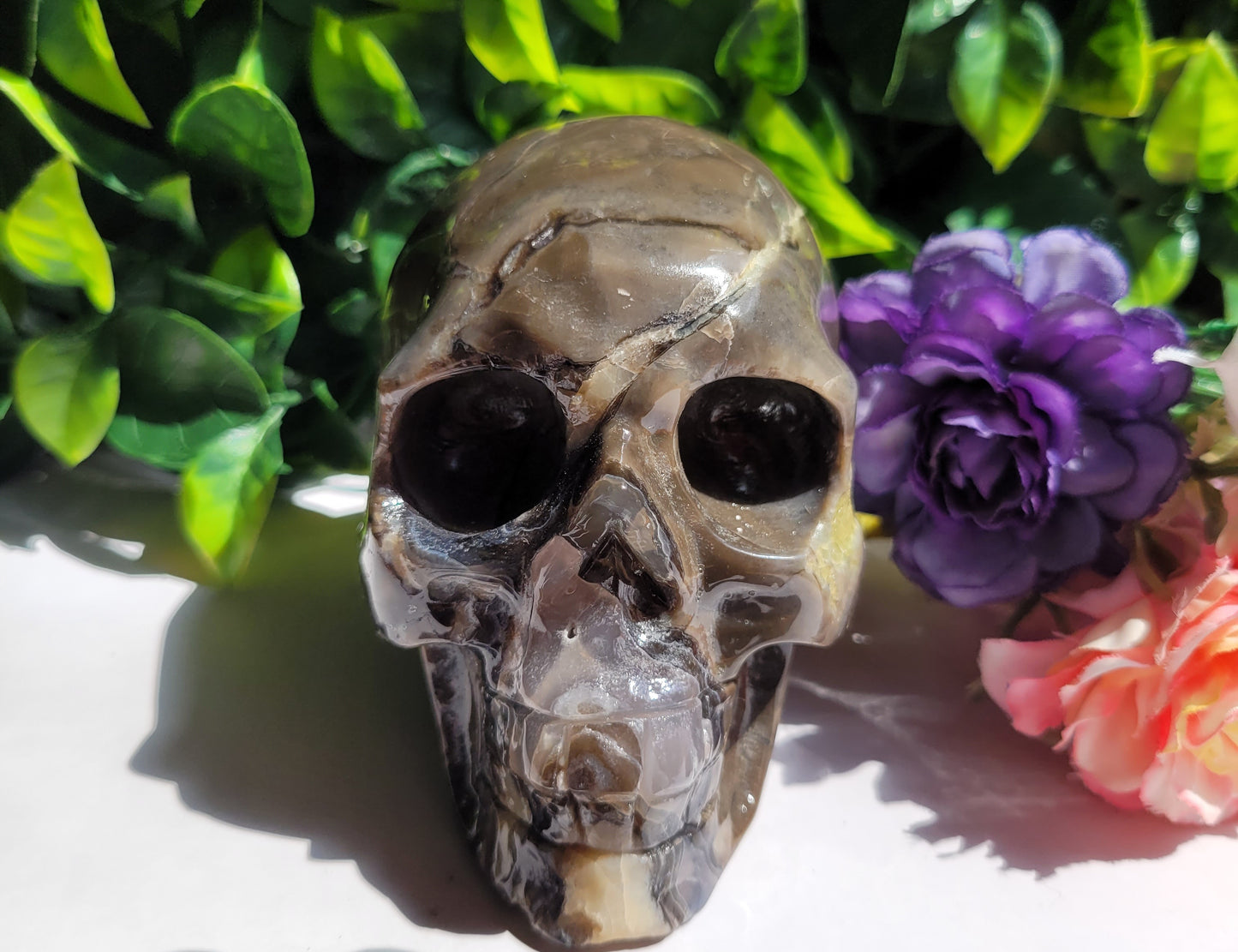 Volcano Agate Skull