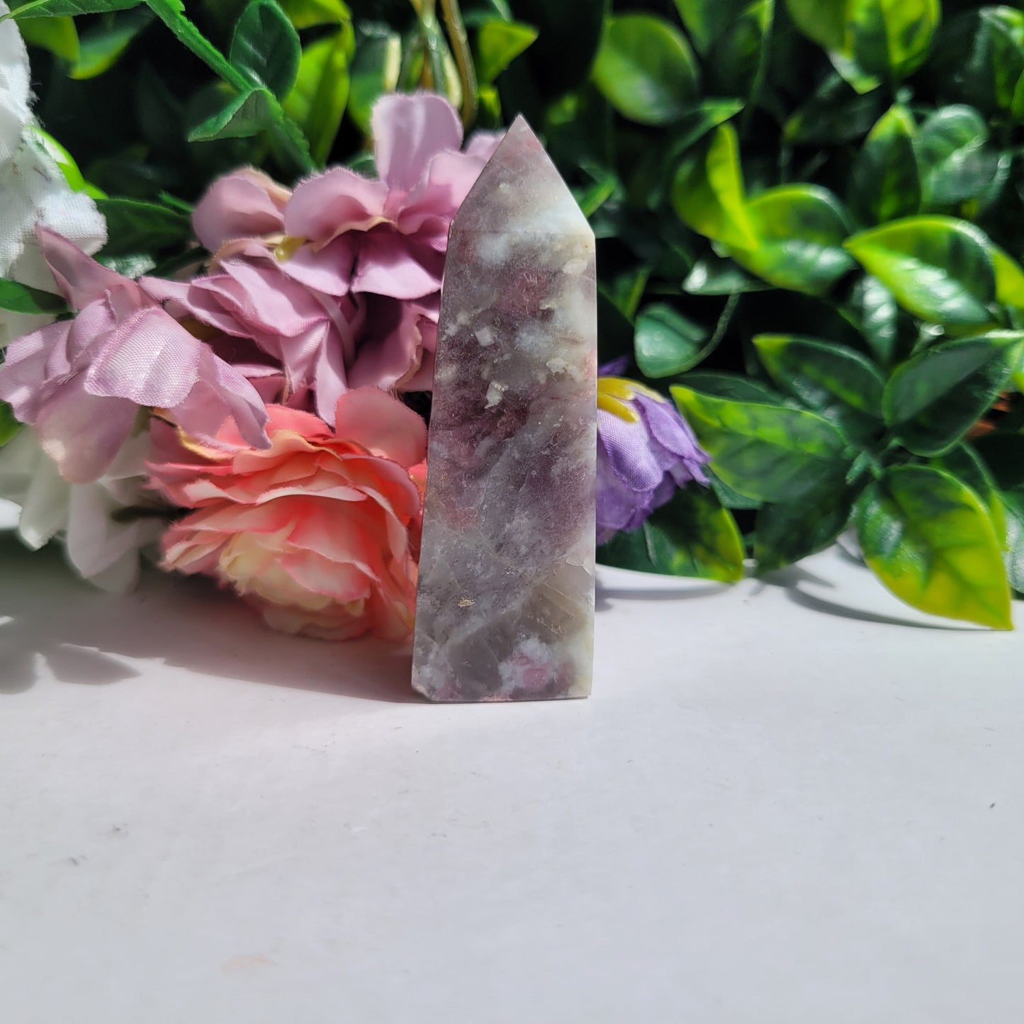 Pink Tourmaline & Purple Lepidolite Point