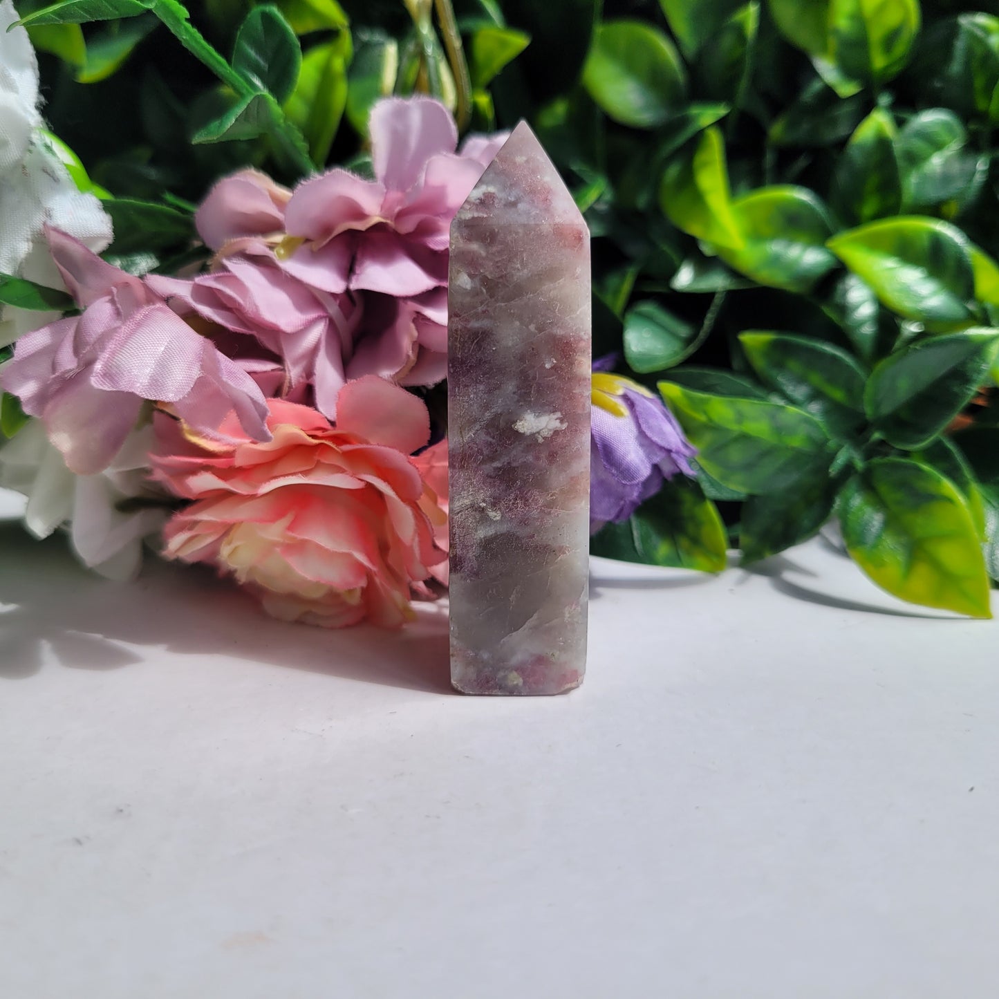 Pink Tourmaline & Purple Lepidolite Point