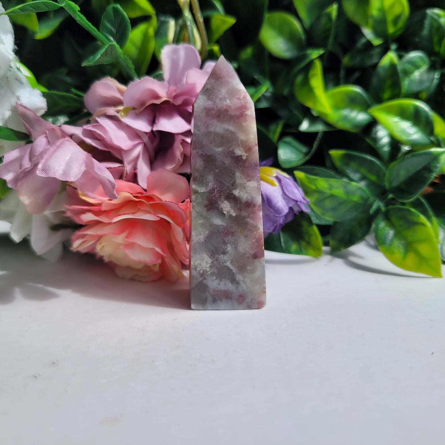 Pink Tourmaline & Purple Lepidolite Point