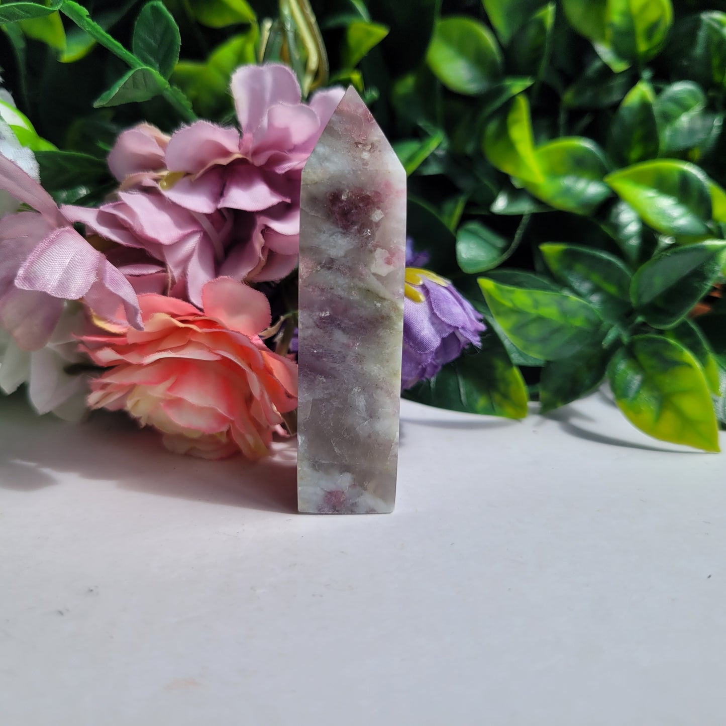 Pink Tourmaline & Purple Lepidolite Point