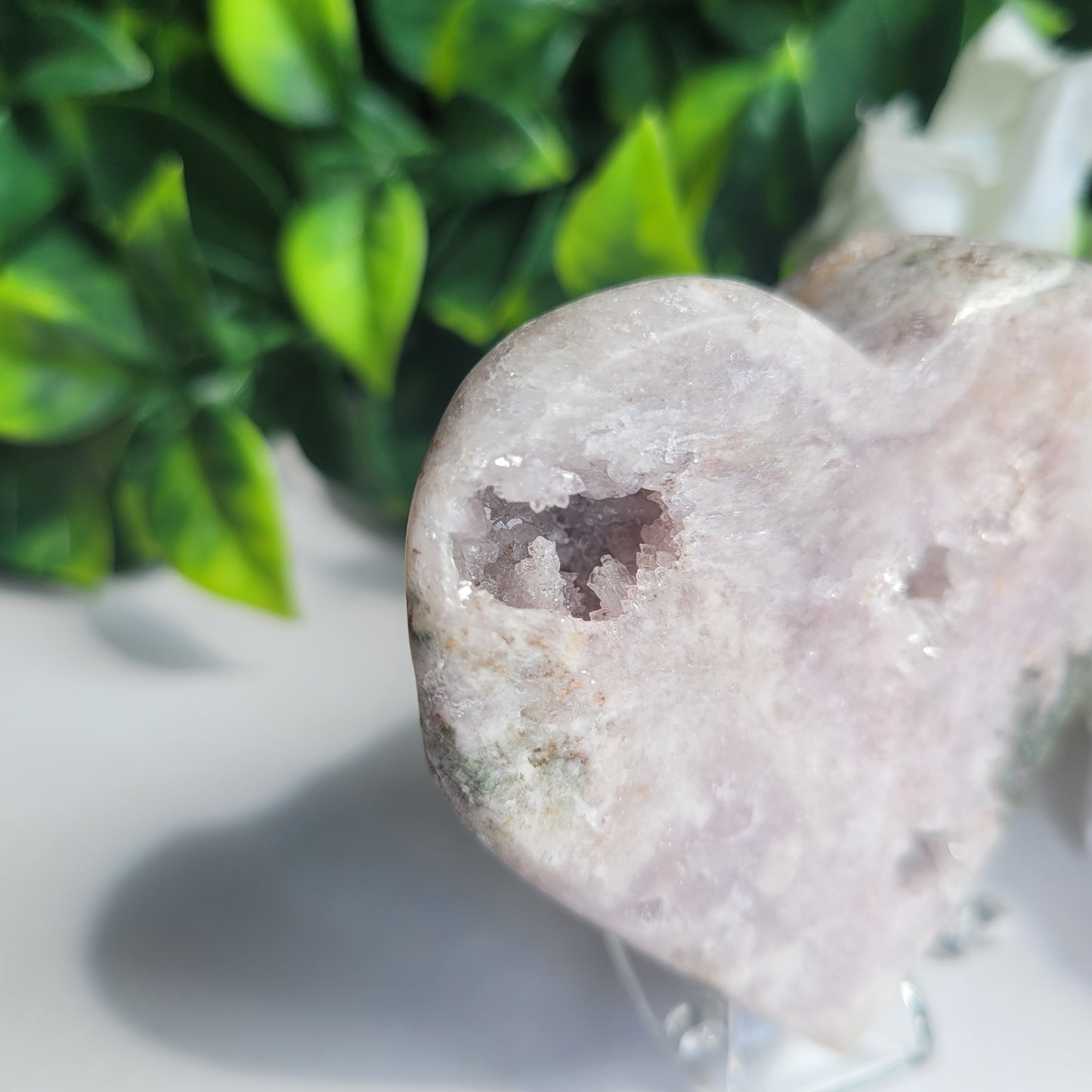 Pink Amethyst Cluster Heart