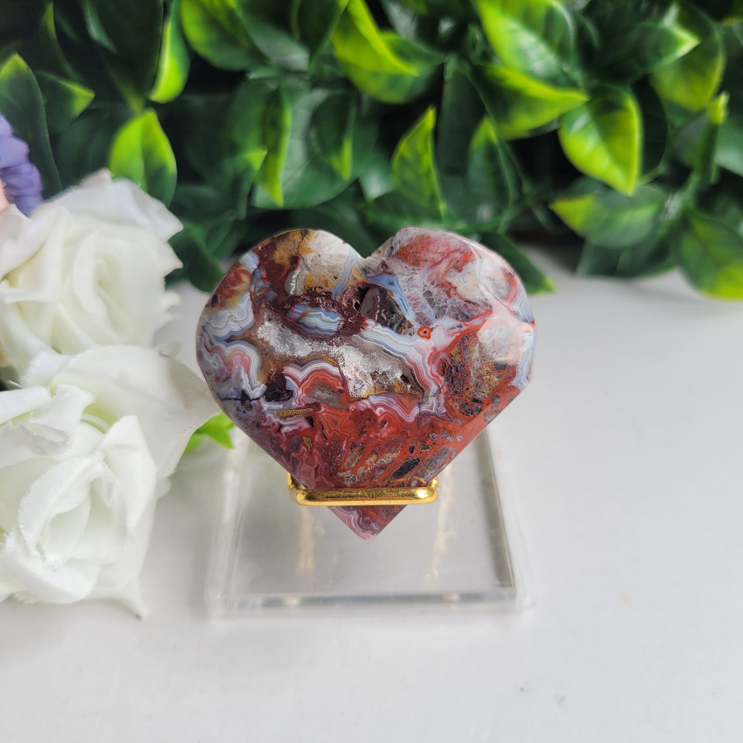 Mexican Lace Agate Heart