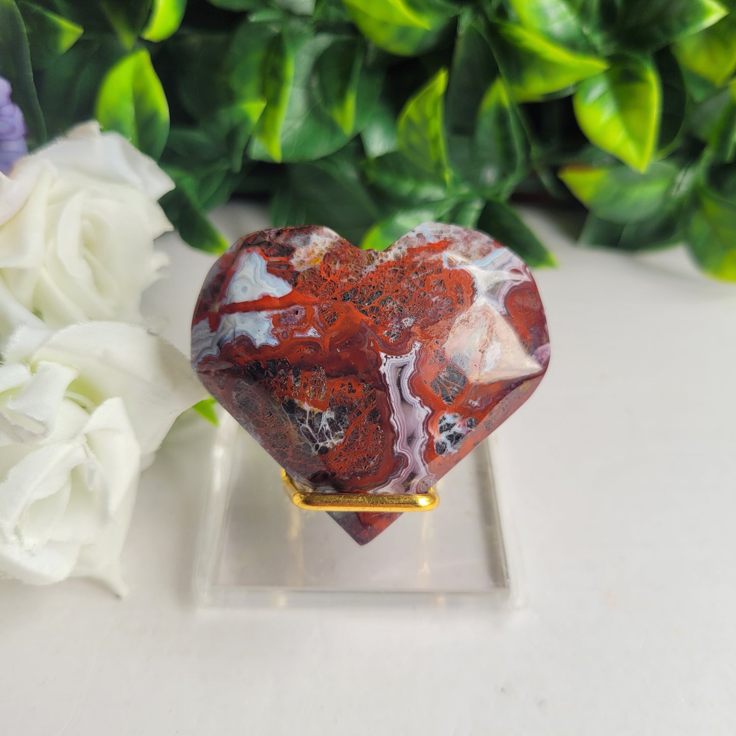 Mexican Lace Agate Heart