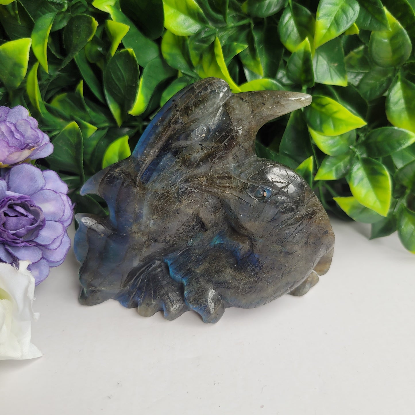 Labradorite Dolphin Carving