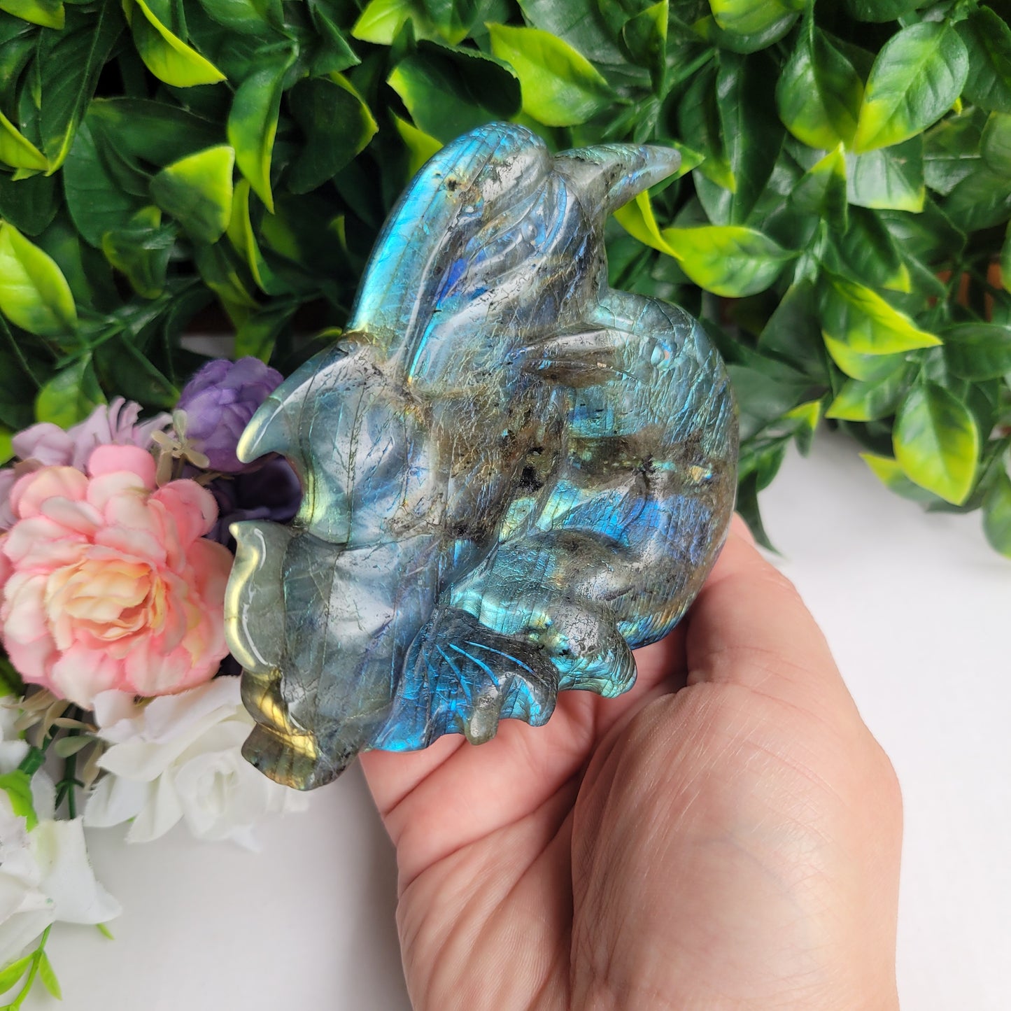 Labradorite Dolphin Carving