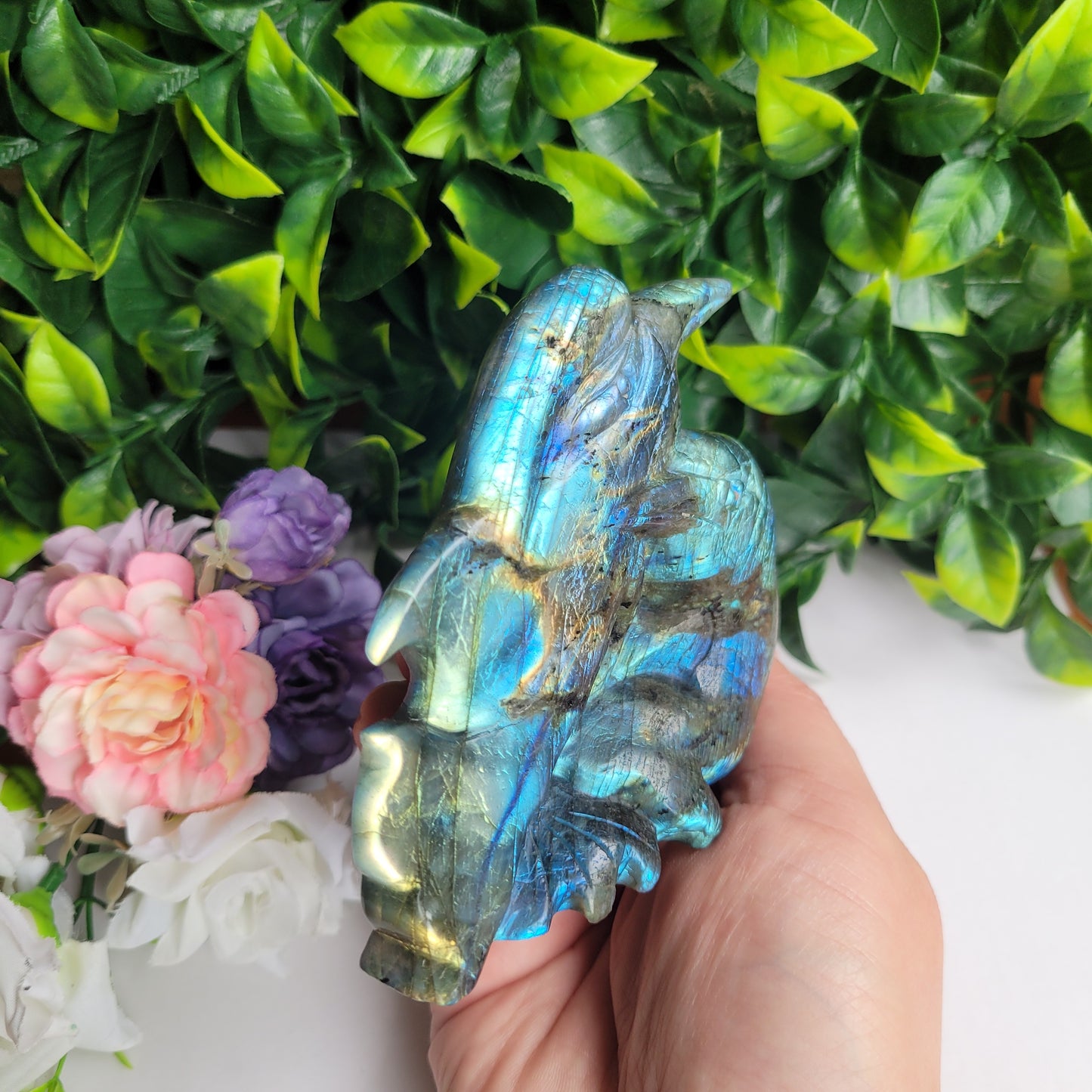 Labradorite Dolphin Carving