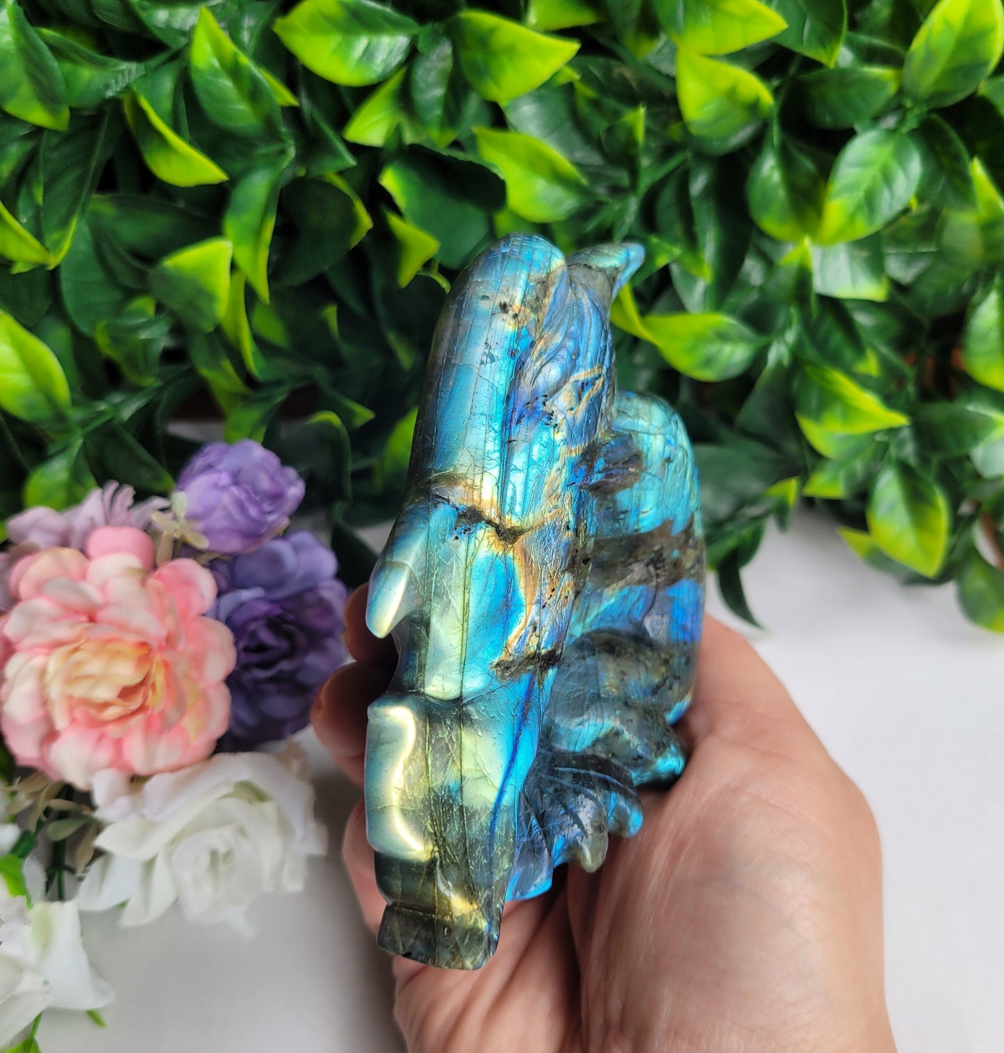 Labradorite Dolphin Carving