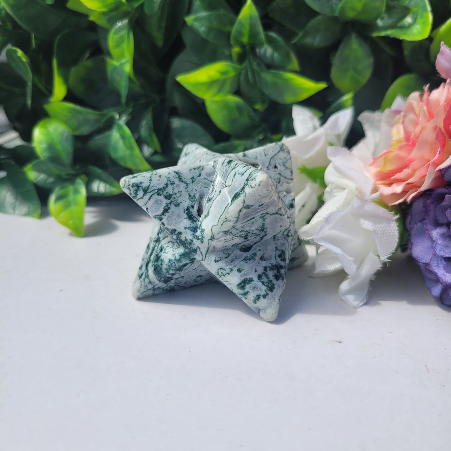 Moss Agate Merkabah Star