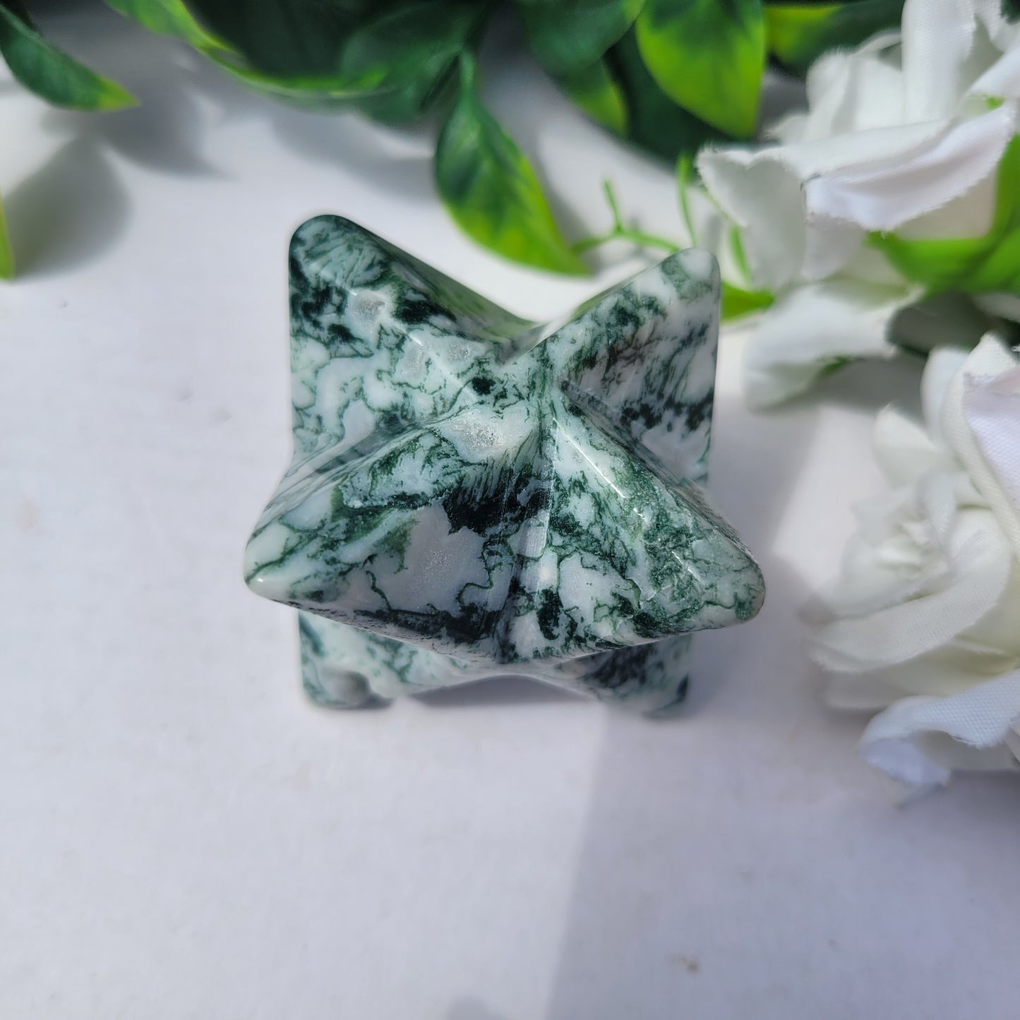 Moss Agate Merkabah Star