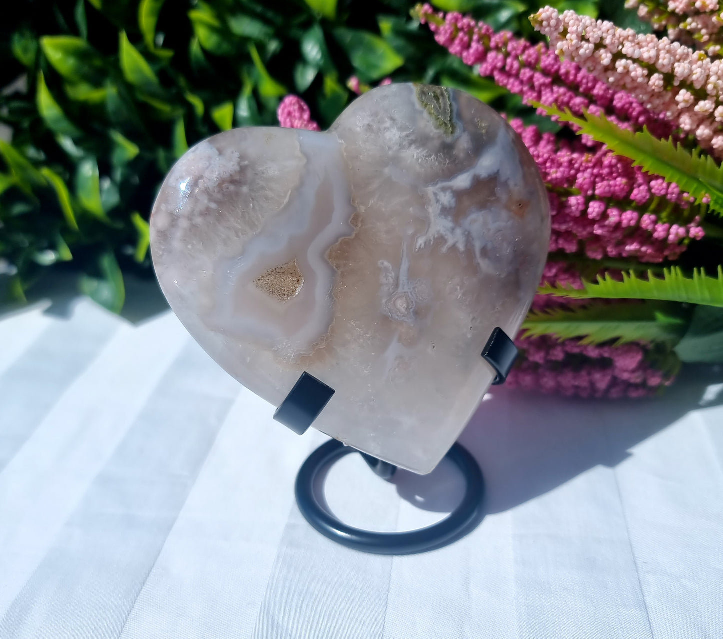 Flower Agate Heart