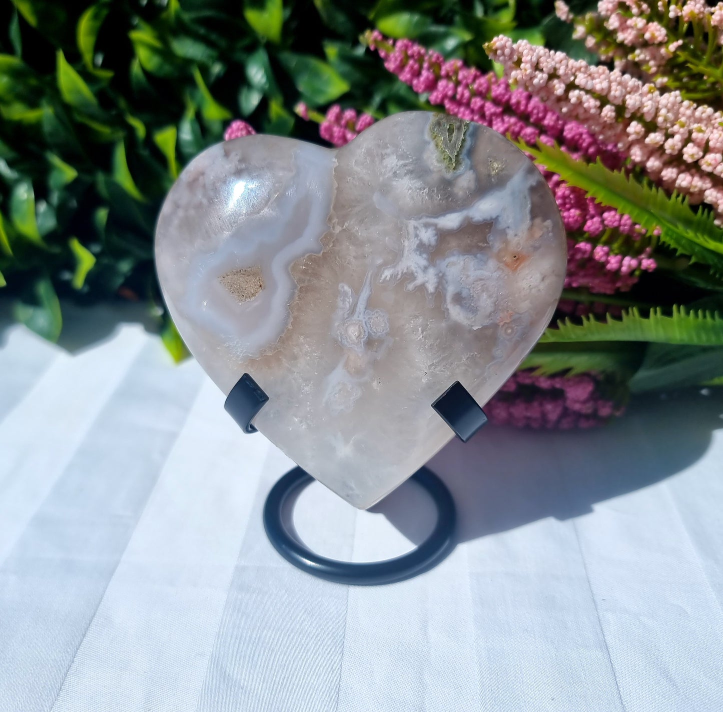 Flower Agate Heart