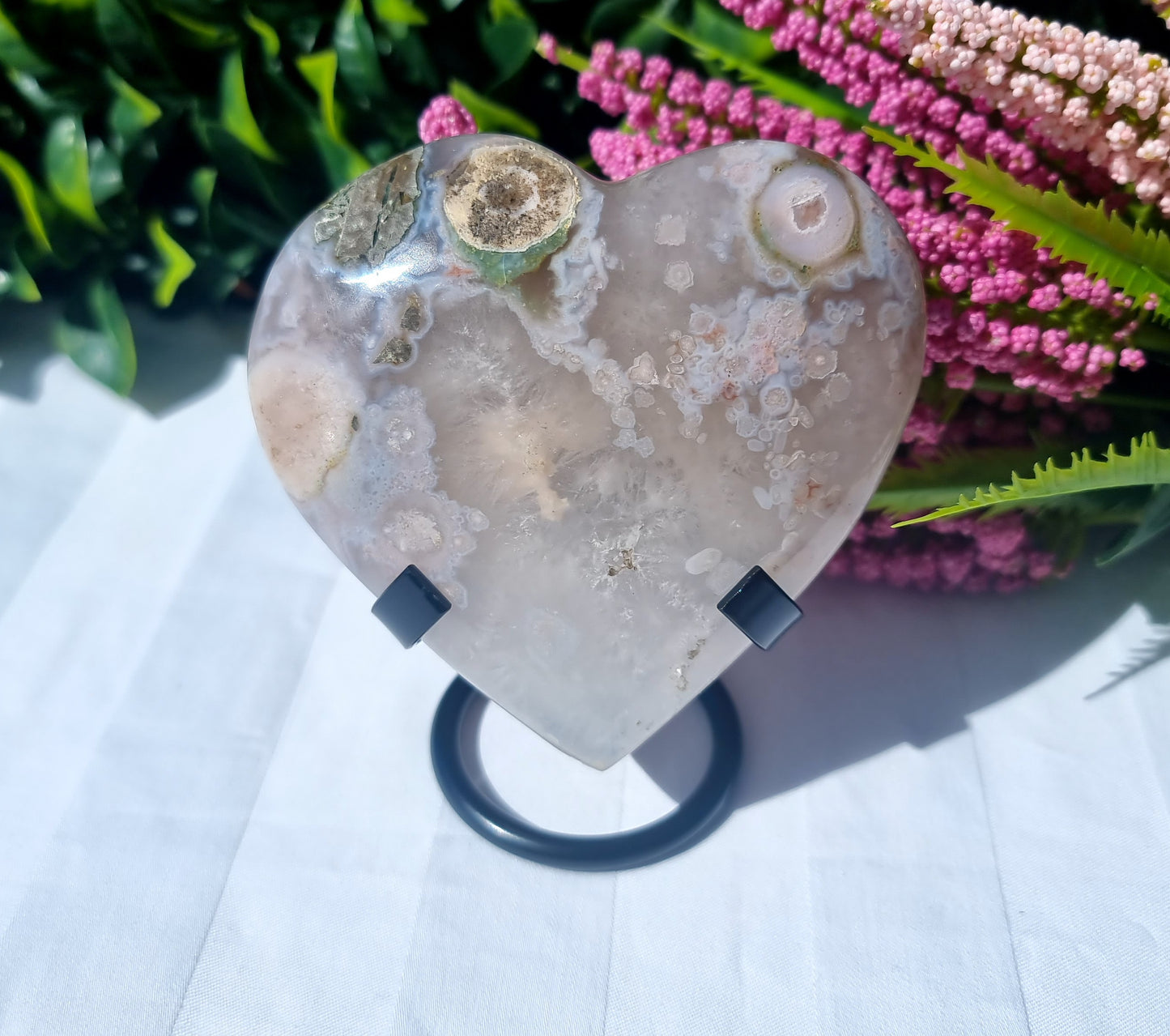 Flower Agate Heart