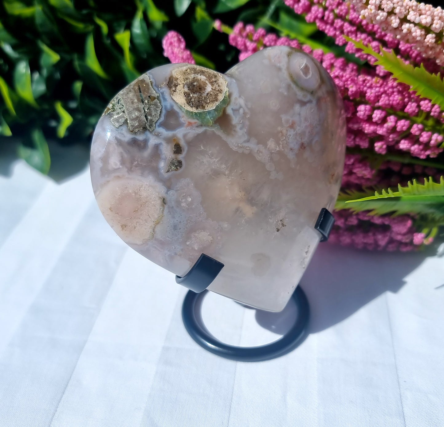 Flower Agate Heart