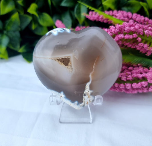 Orca Agate Puffy Heart