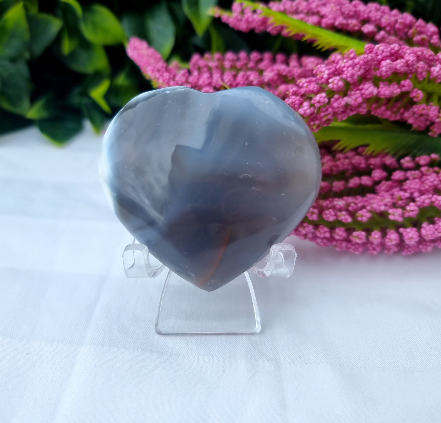 Orca Agate Puffy Heart