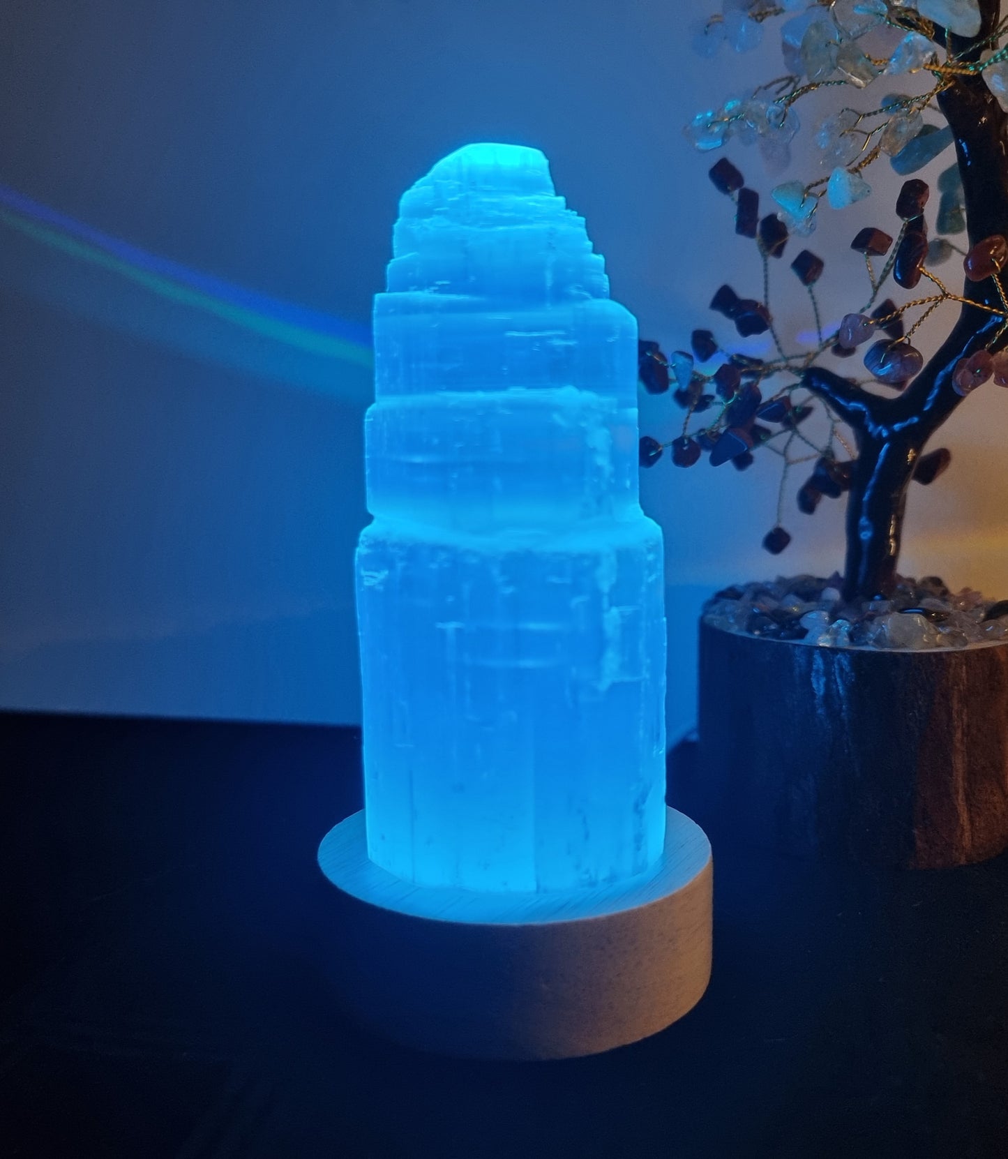 Selenite Tower with LED light