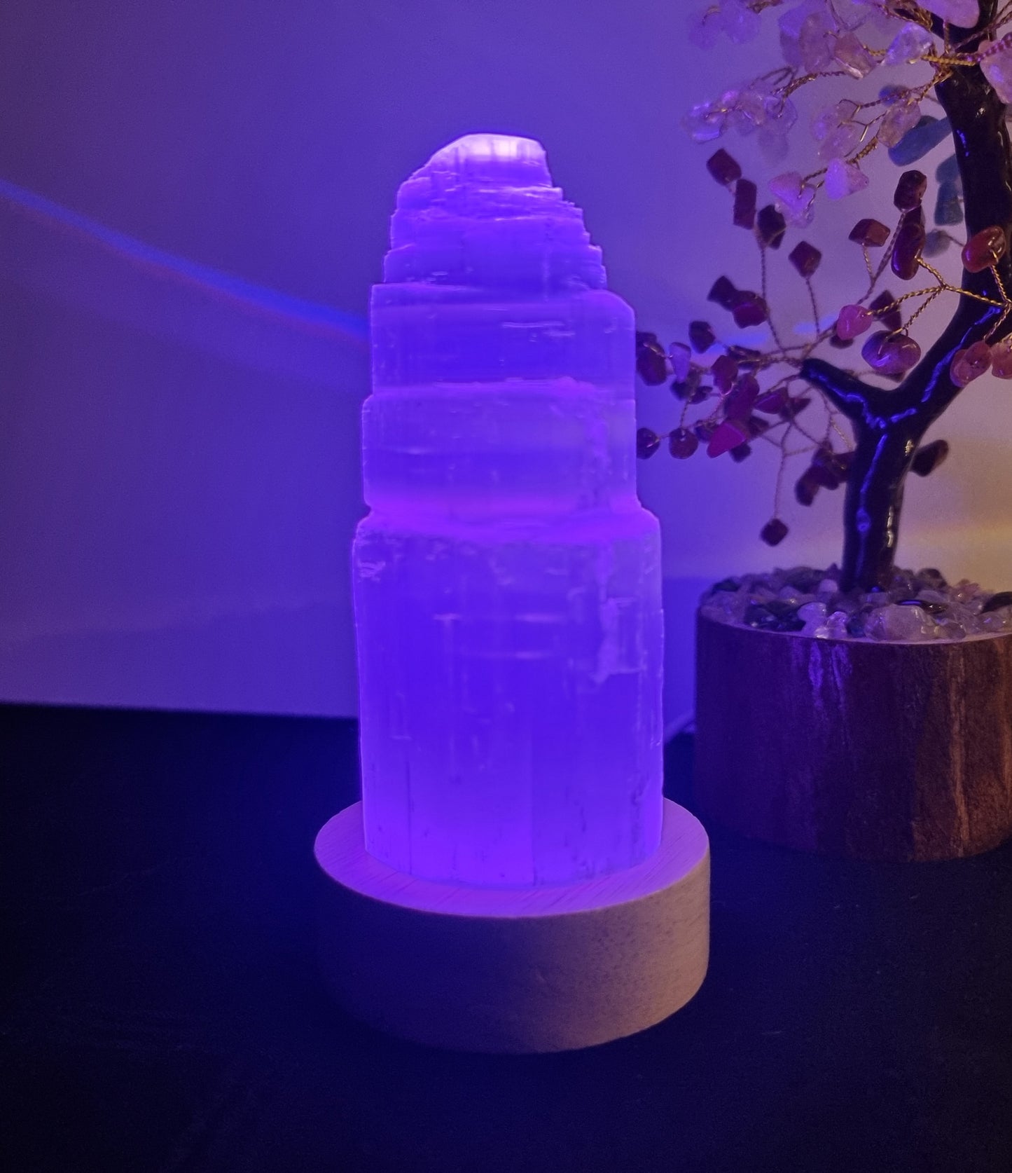 Selenite Tower with LED light