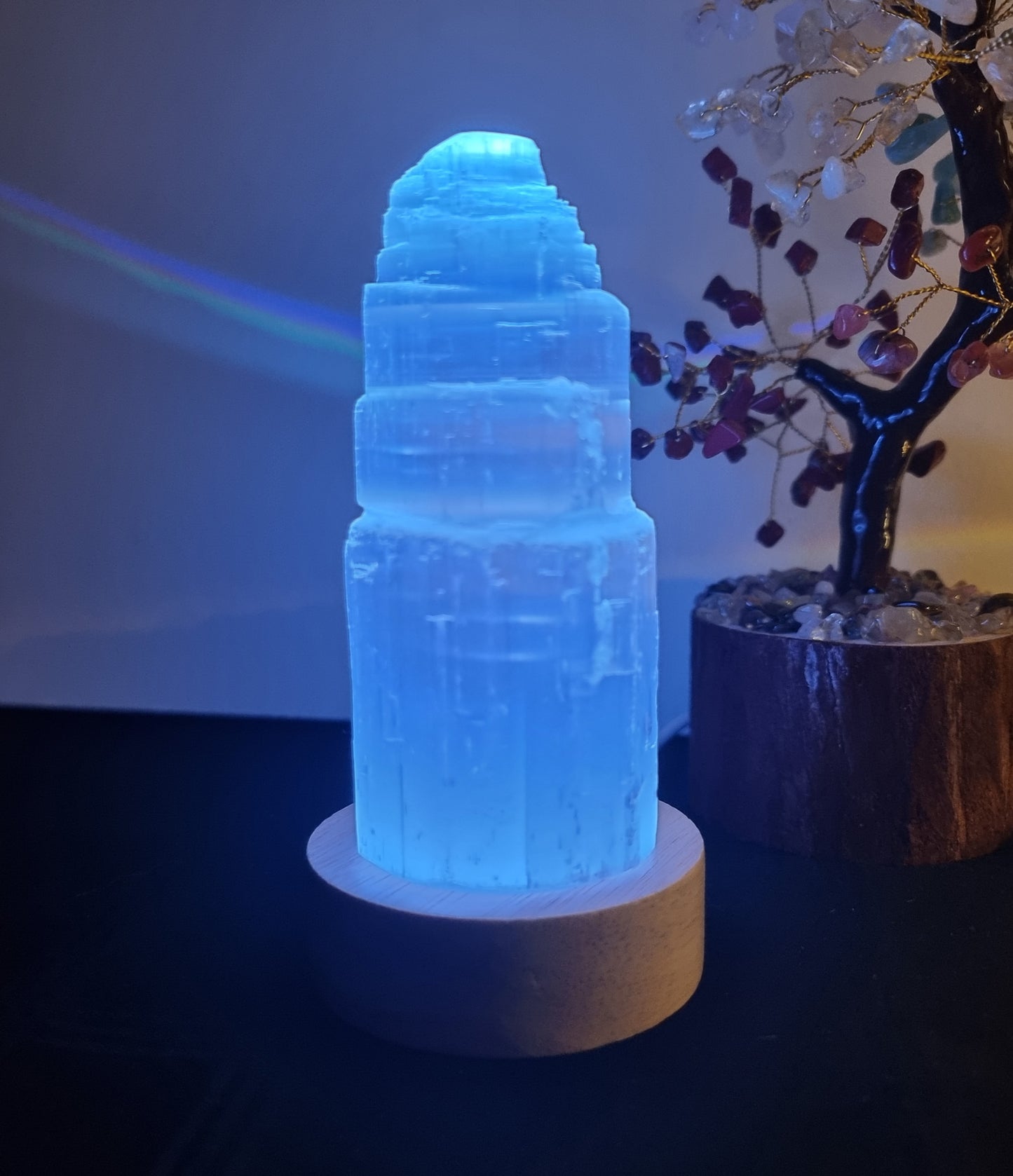 Selenite Tower with LED light