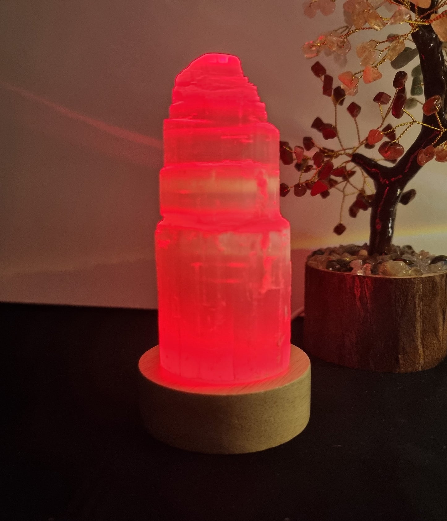 Selenite Tower with LED light