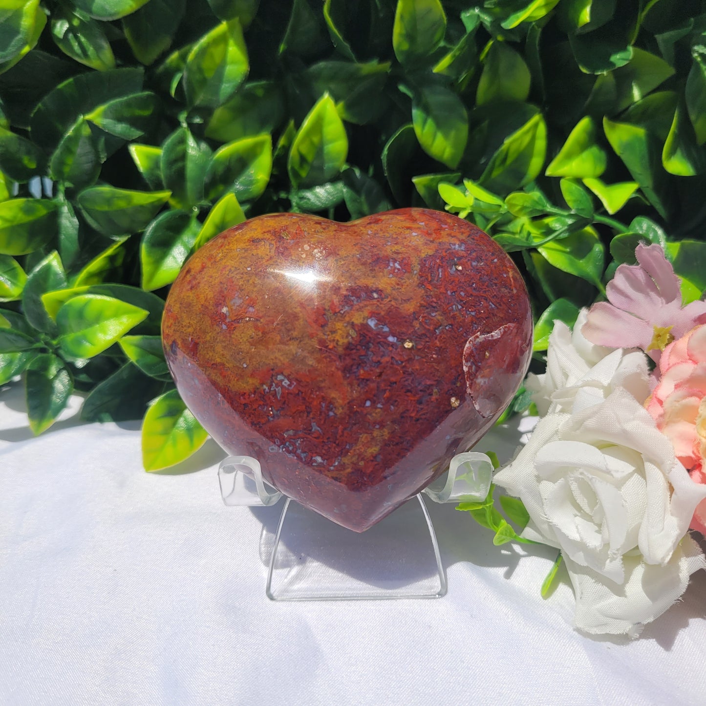 Ocean Jasper Puffy Heart