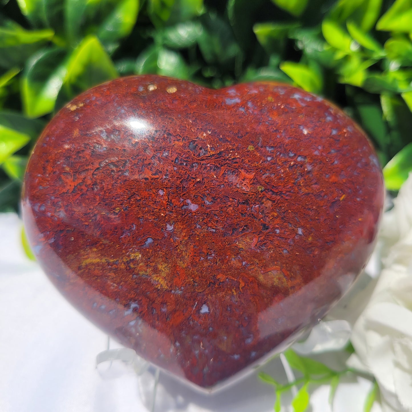 Ocean Jasper Puffy Heart