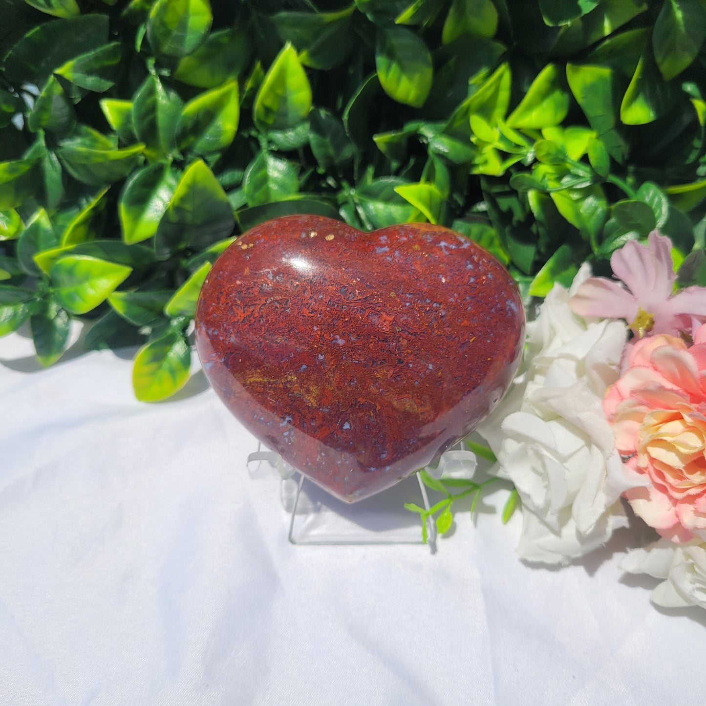 Ocean Jasper Puffy Heart