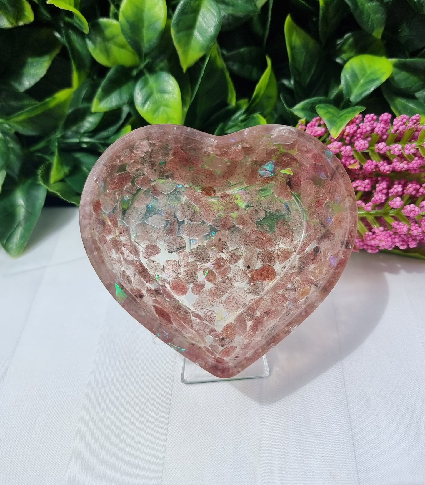 Resin Crystal Chip Heart Bowl