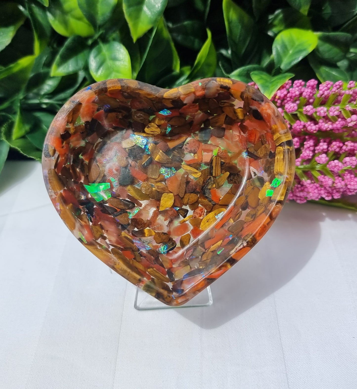 Resin Crystal Chip Heart Bowl