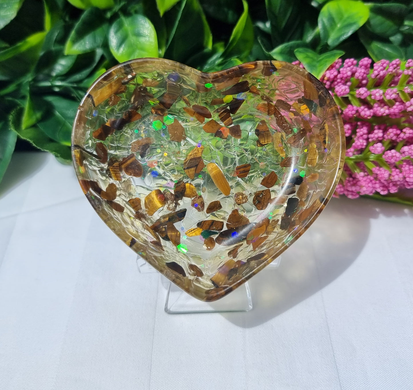 Resin Crystal Chip Heart Bowl