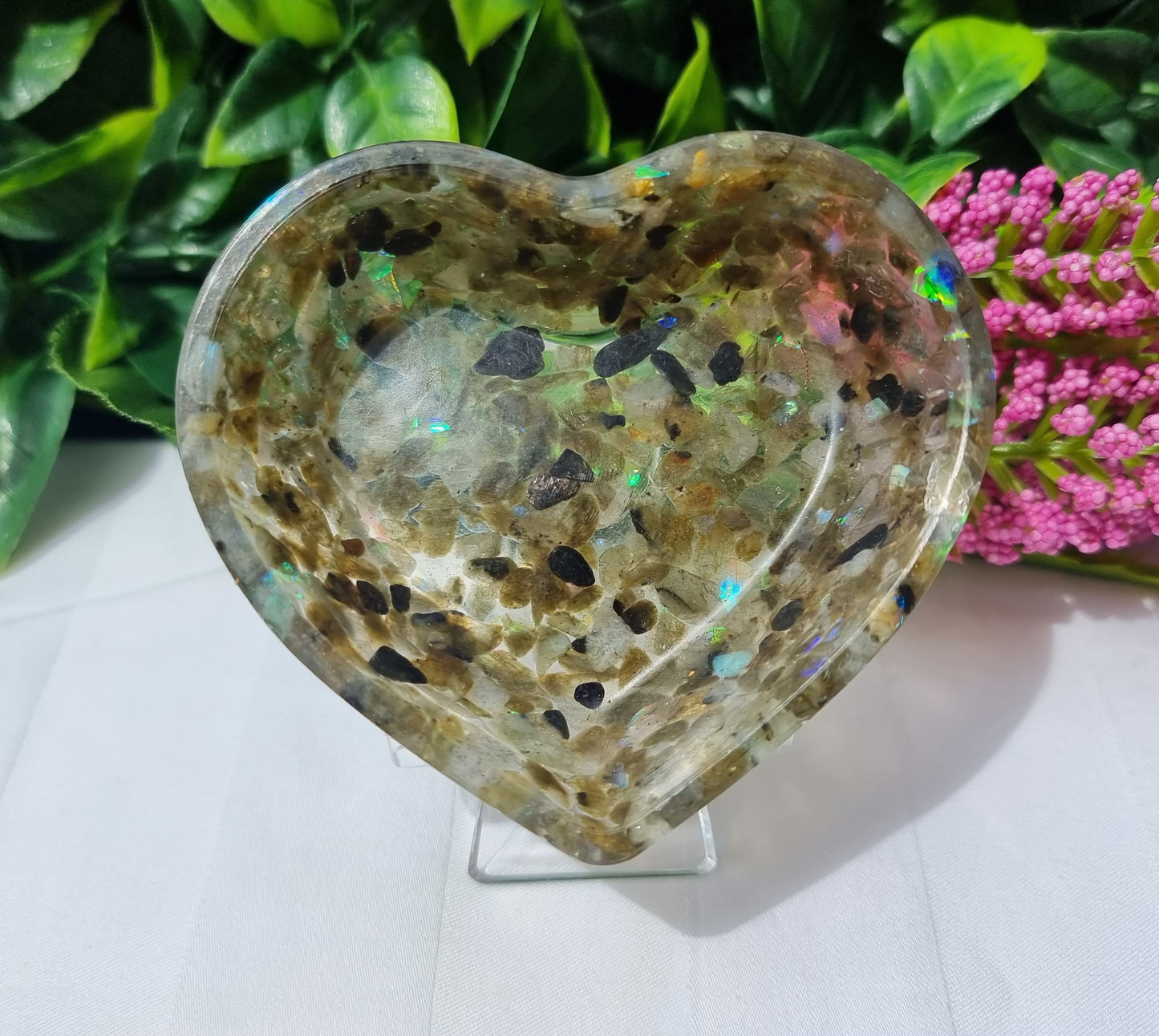 Resin Crystal Chip Heart Bowl