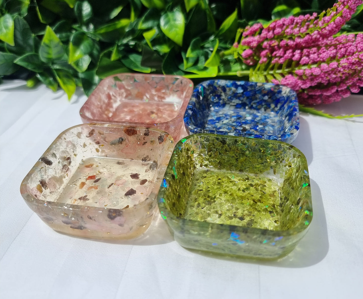 Resin Crystal Chip Square Bowl