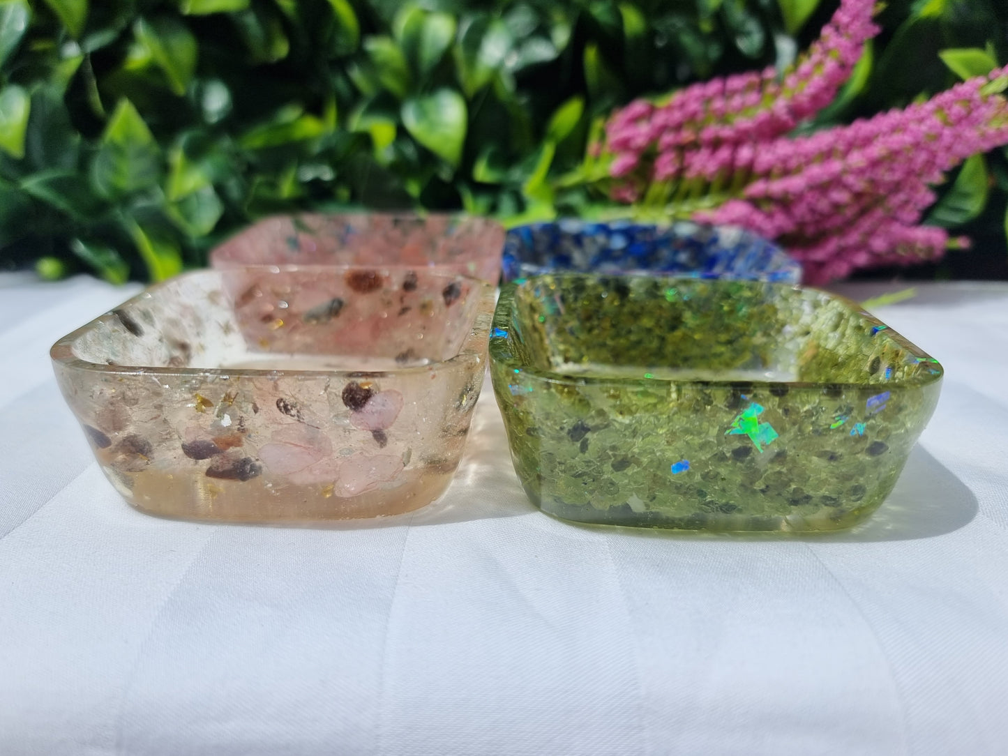 Resin Crystal Chip Square Bowl