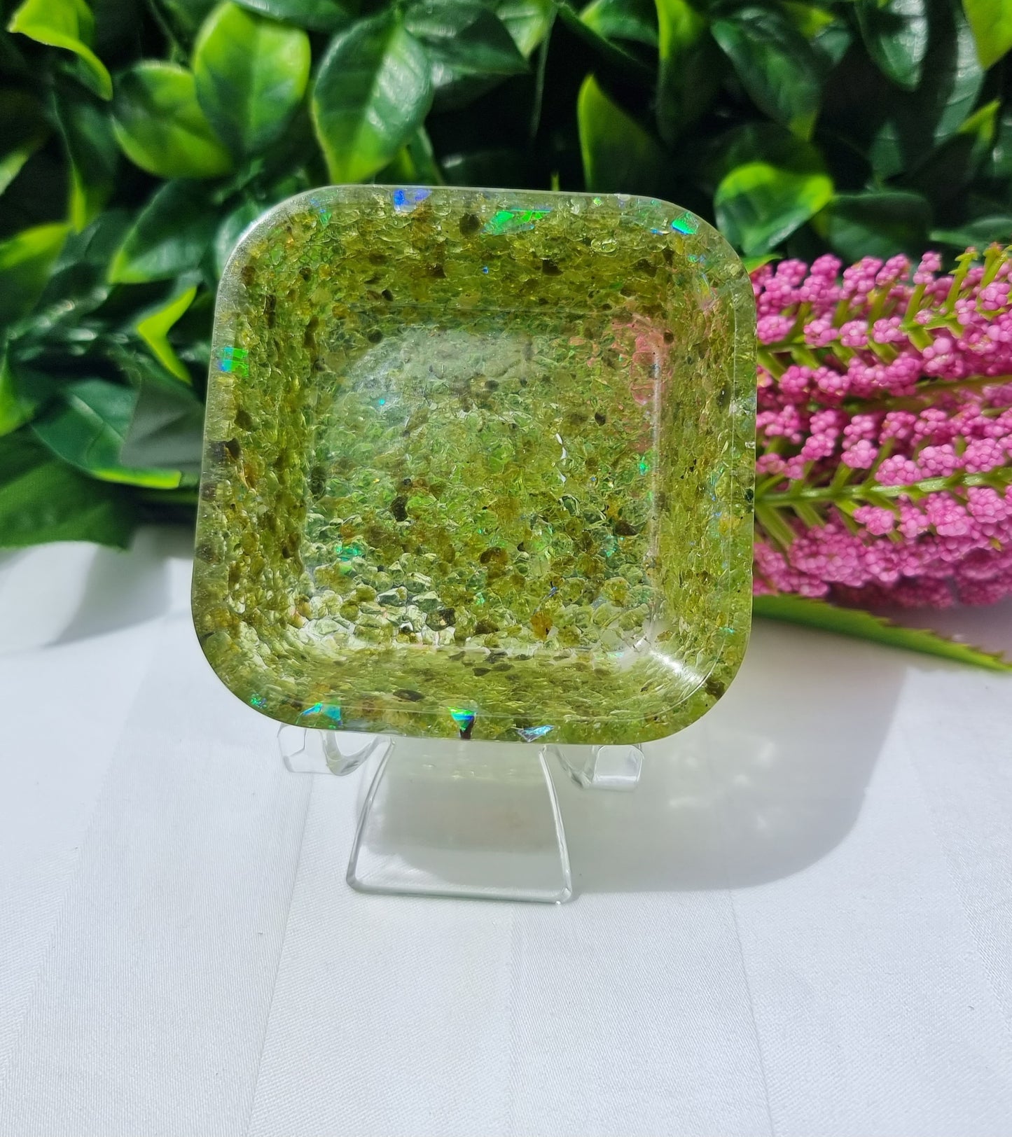 Resin Crystal Chip Square Bowl