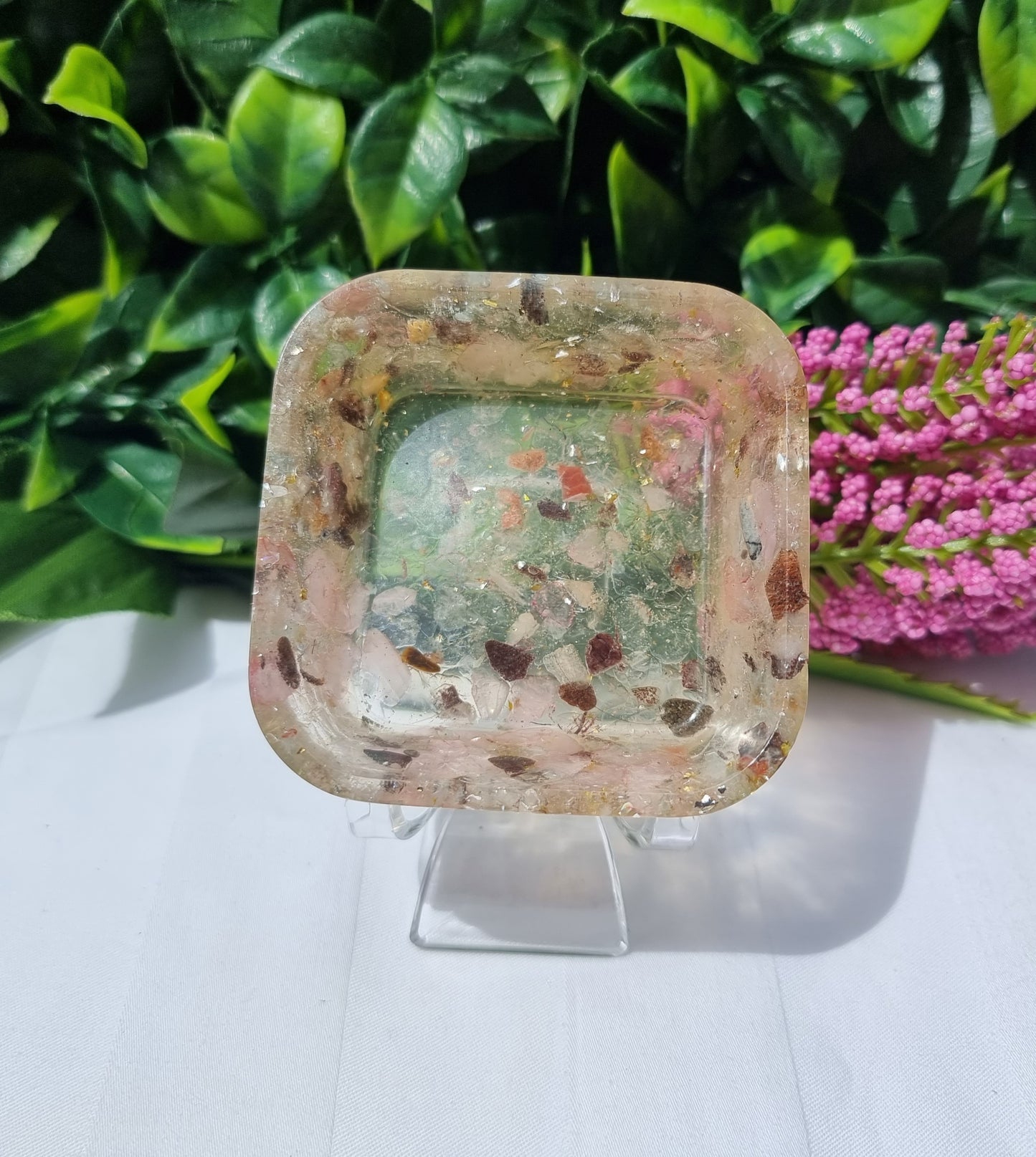 Resin Crystal Chip Square Bowl