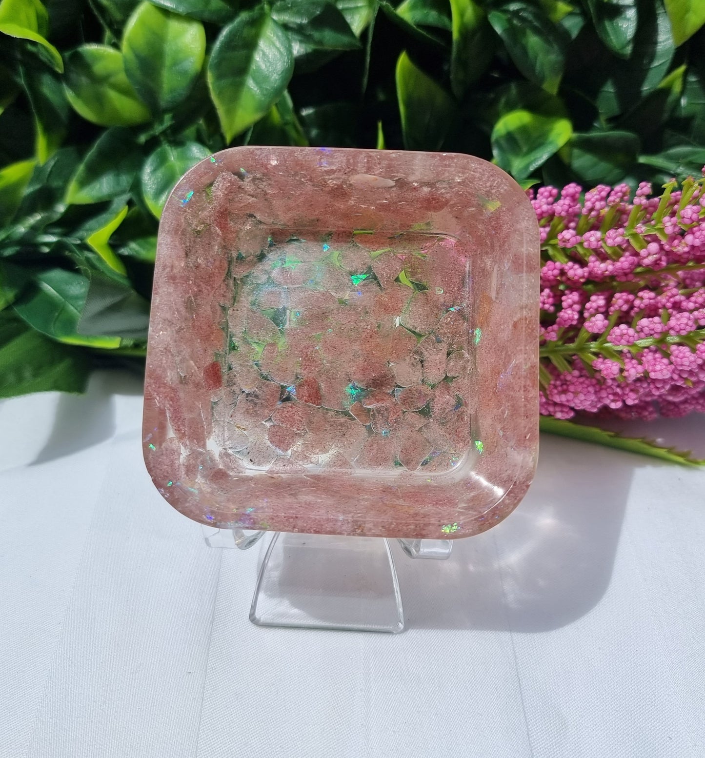 Resin Crystal Chip Square Bowl