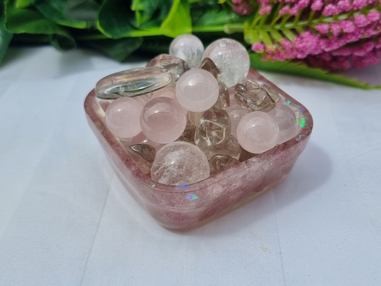 Resin Crystal Chip Square Bowl