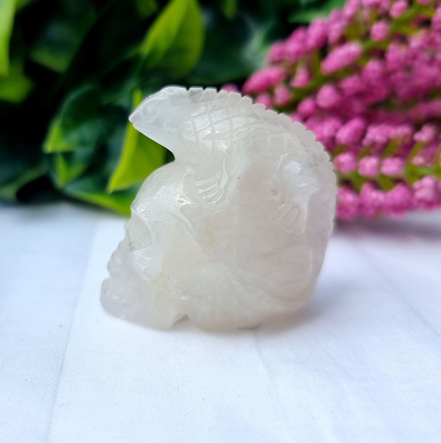 Clear Quartz Lizard Skull