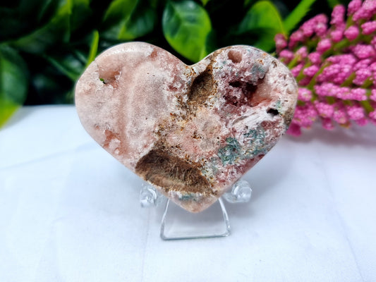 Pink Amethyst Cluster Heart