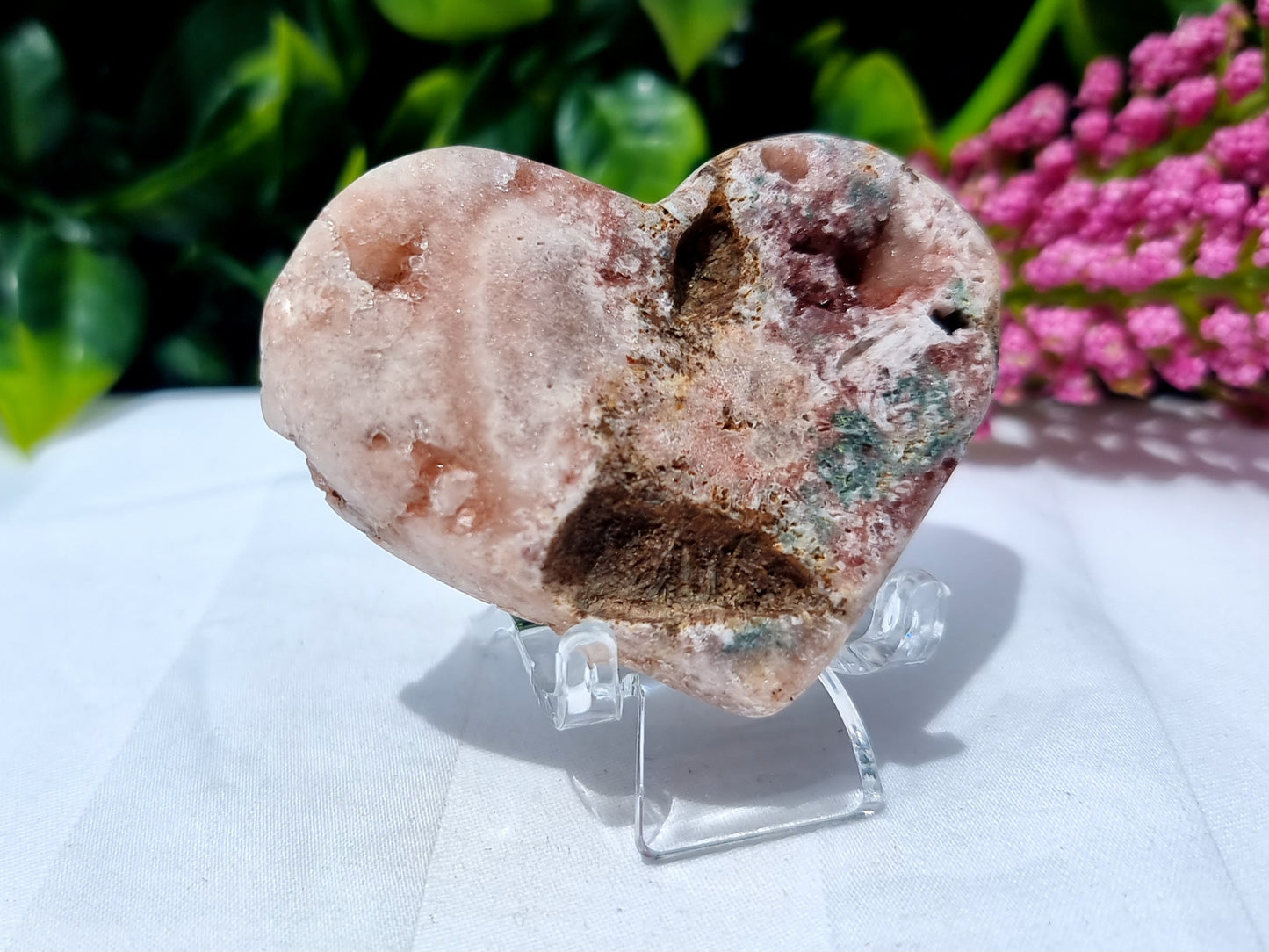 Pink Amethyst Cluster Heart