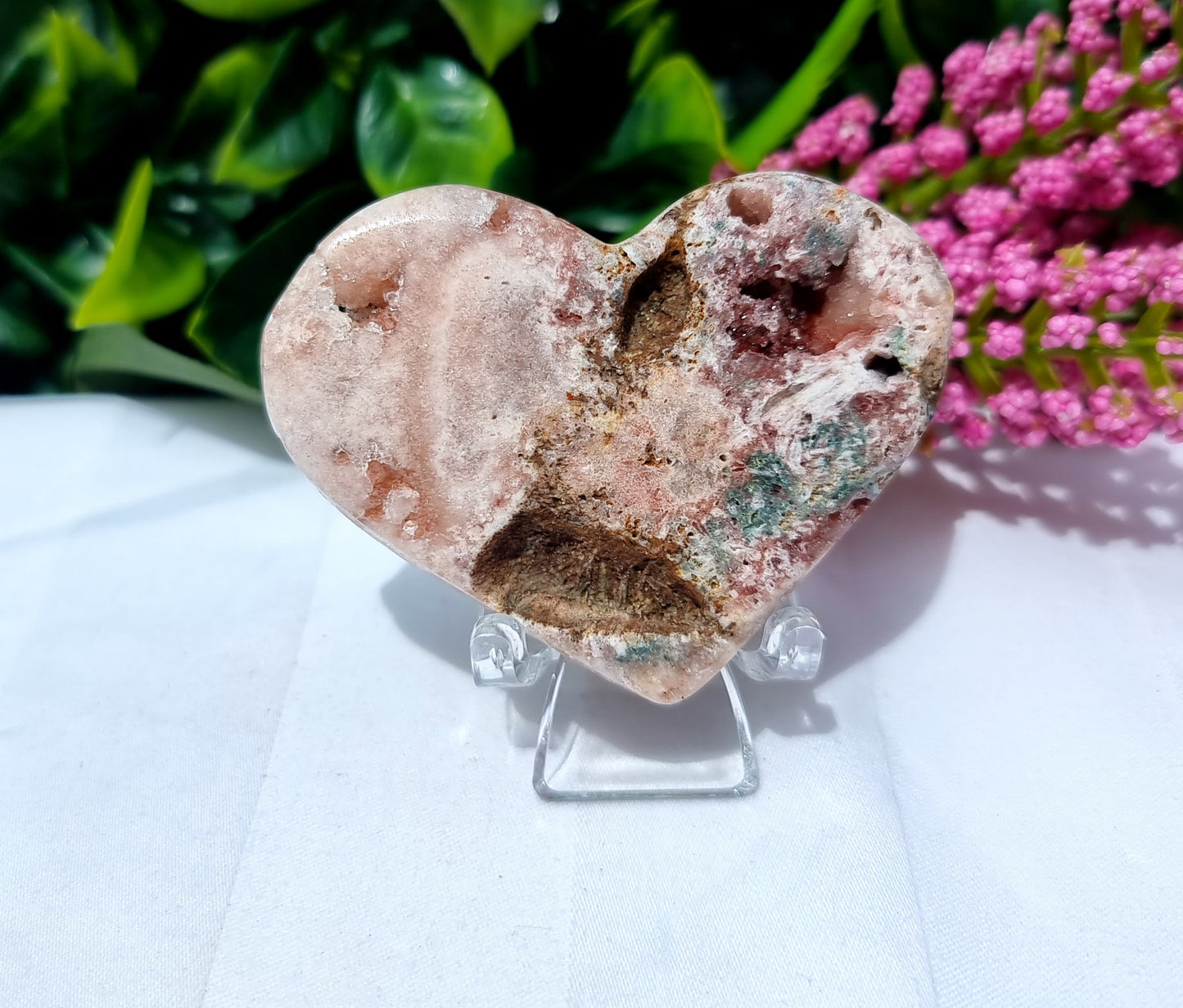 Pink Amethyst Cluster Heart