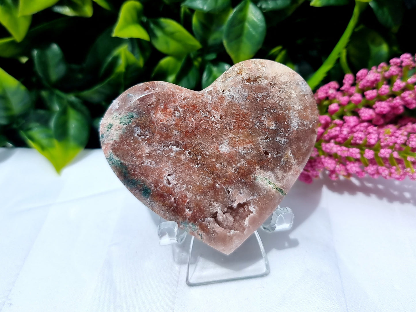 Pink Amethyst Cluster Heart