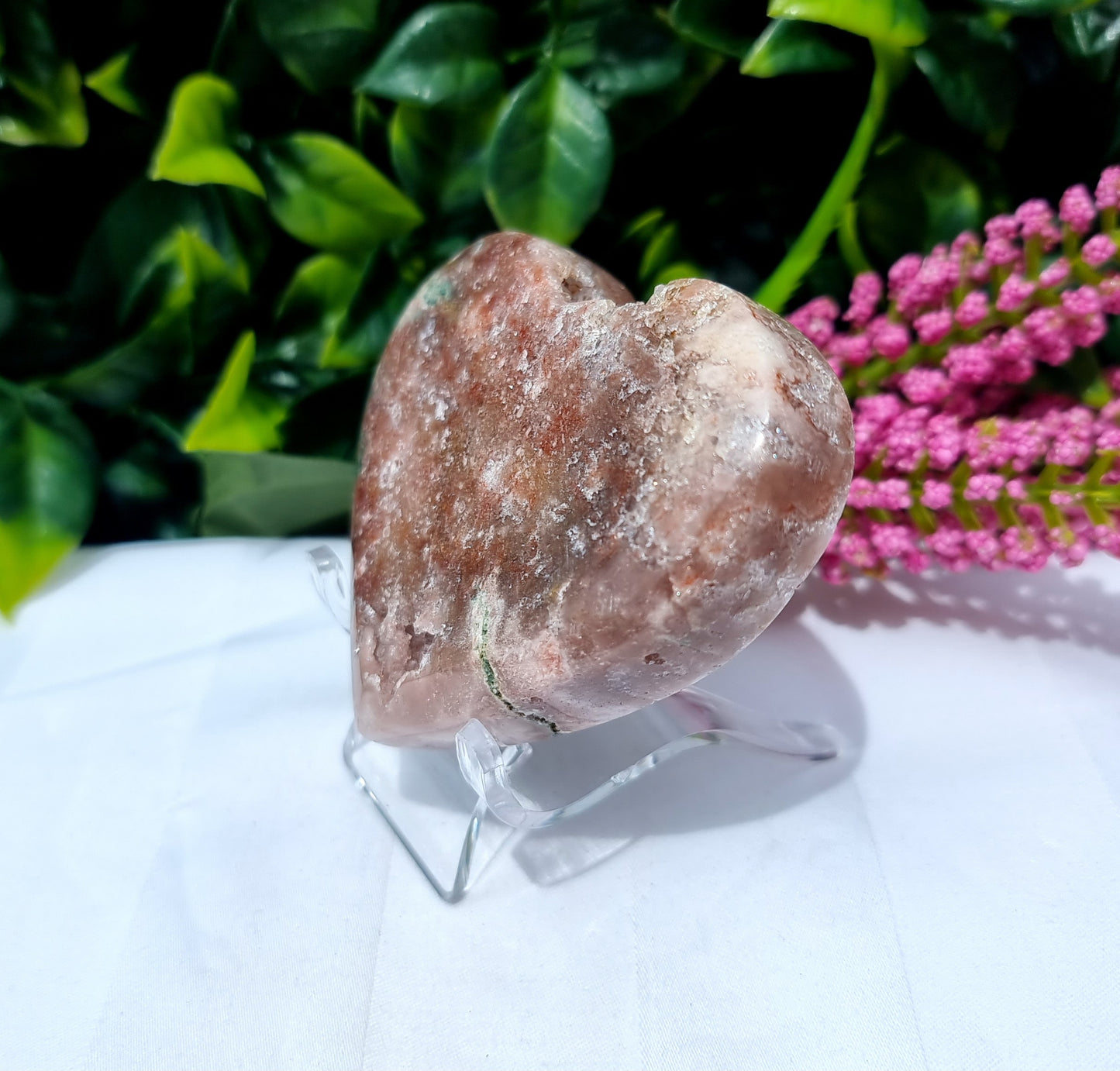 Pink Amethyst Cluster Heart