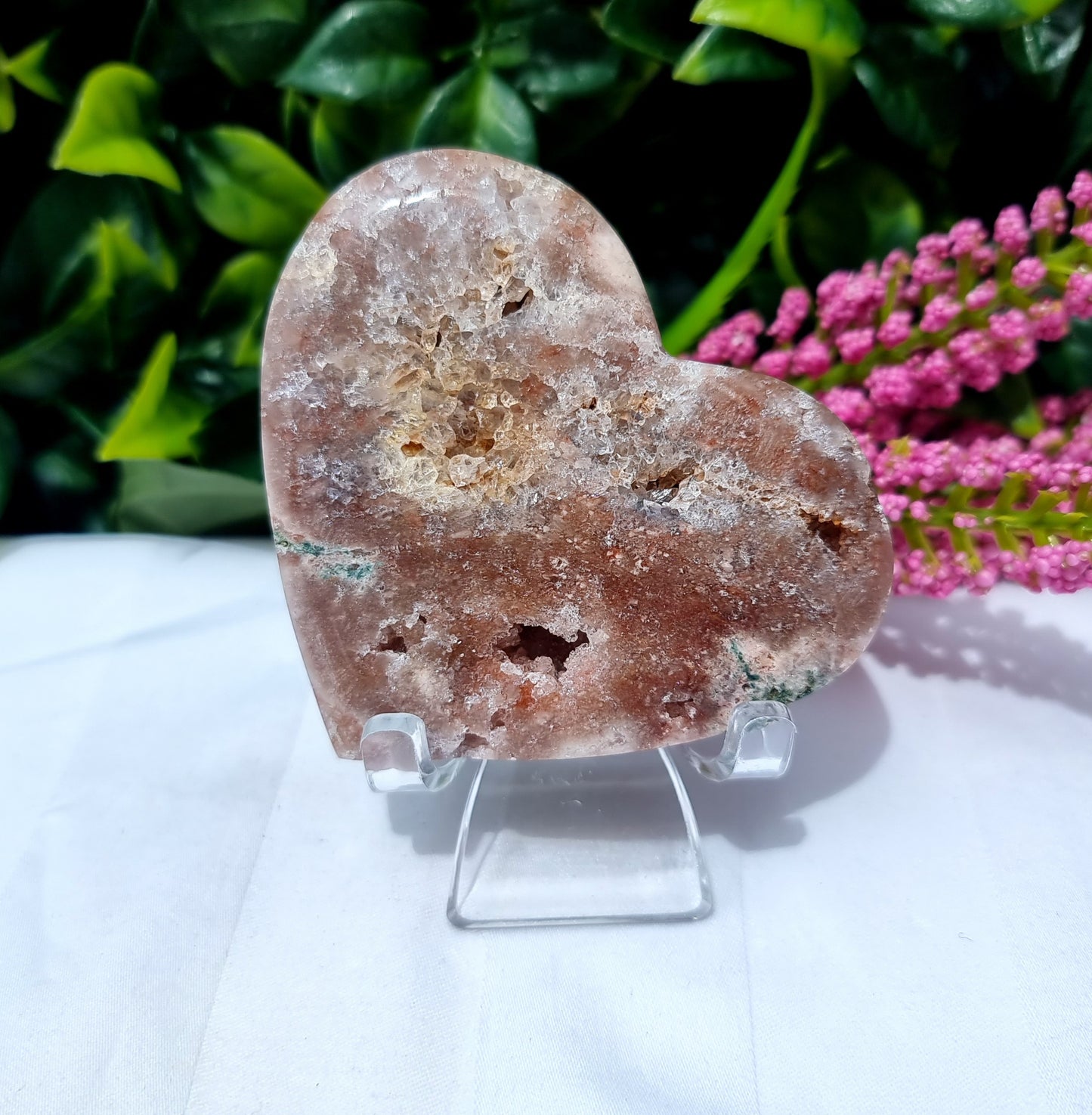 Pink Amethyst Cluster Heart