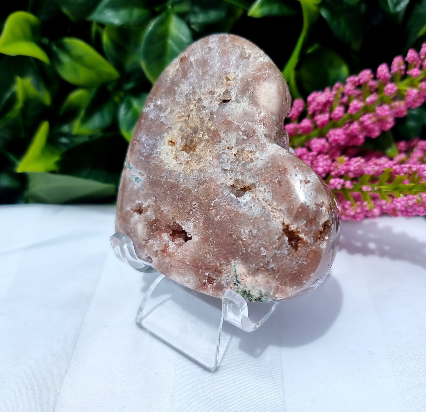 Pink Amethyst Cluster Heart