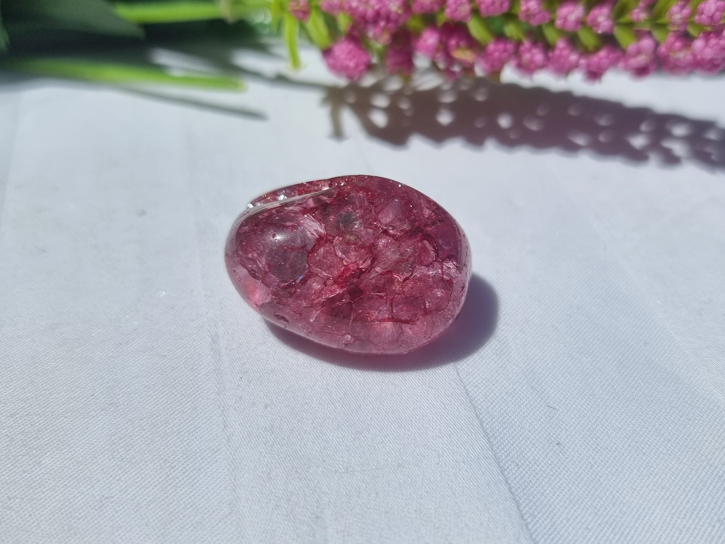 Dyed Crackle Quartz Tumble