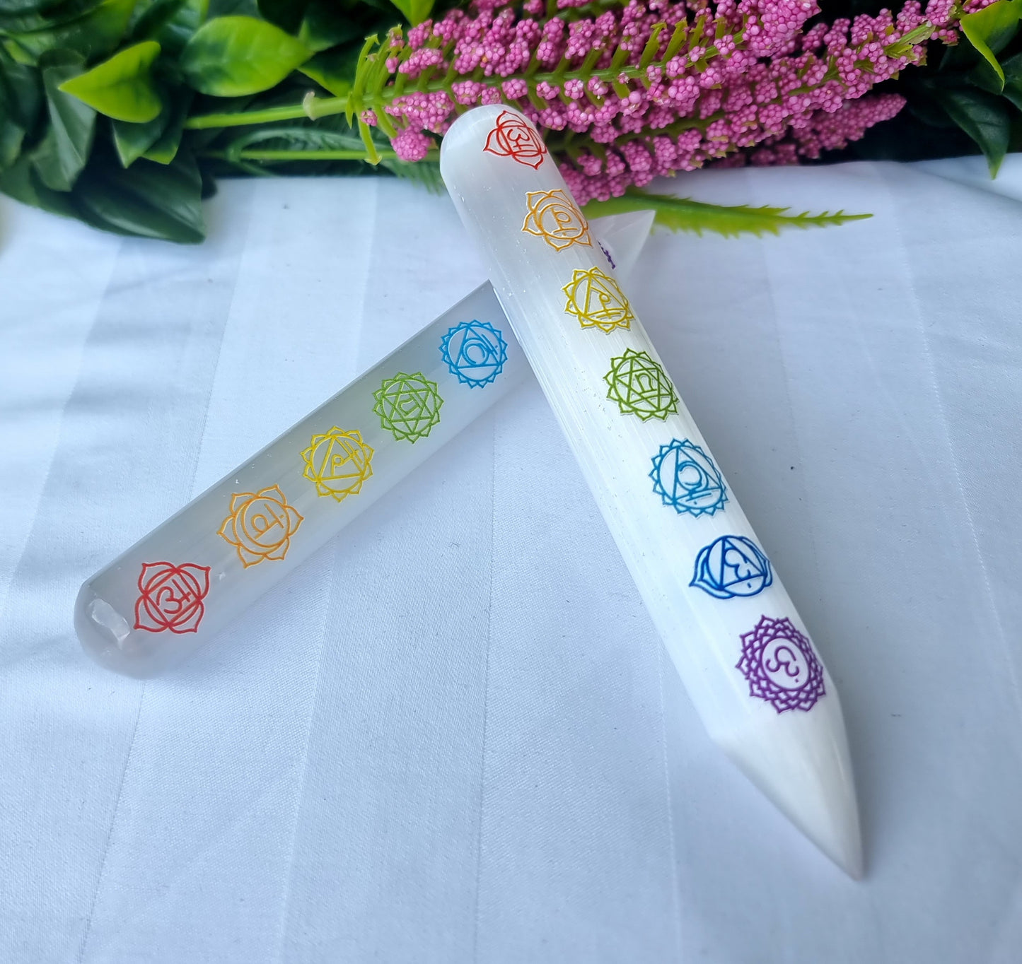 Selenite Chakra Wand