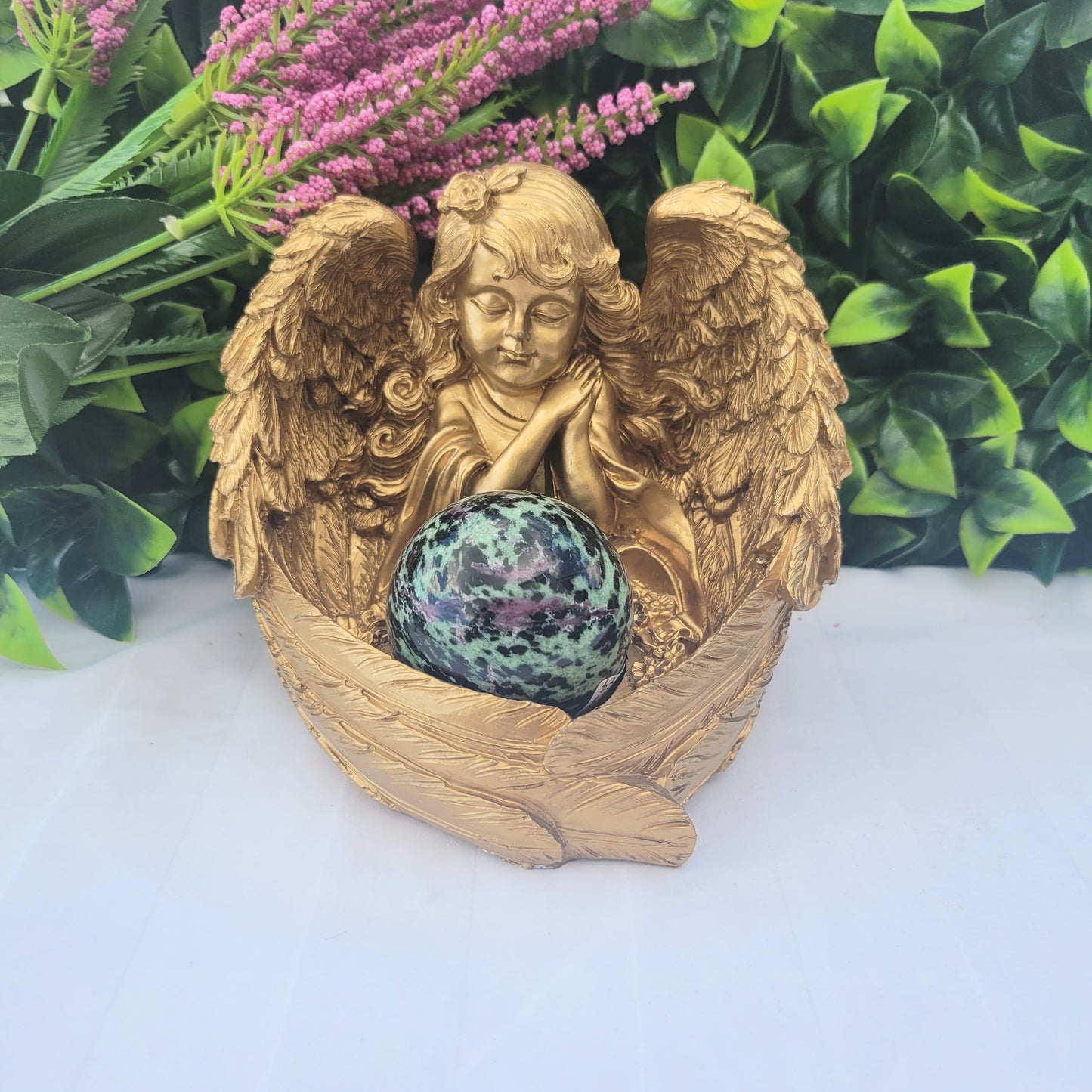 Gold Angel Sphere Stand